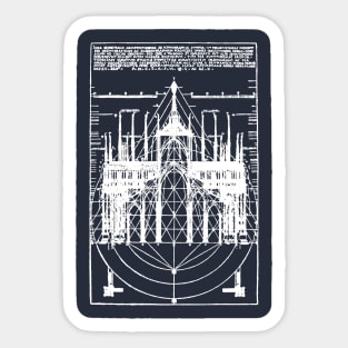 Vitruvius 1511 Architectural Plan of Cathedral Sticker